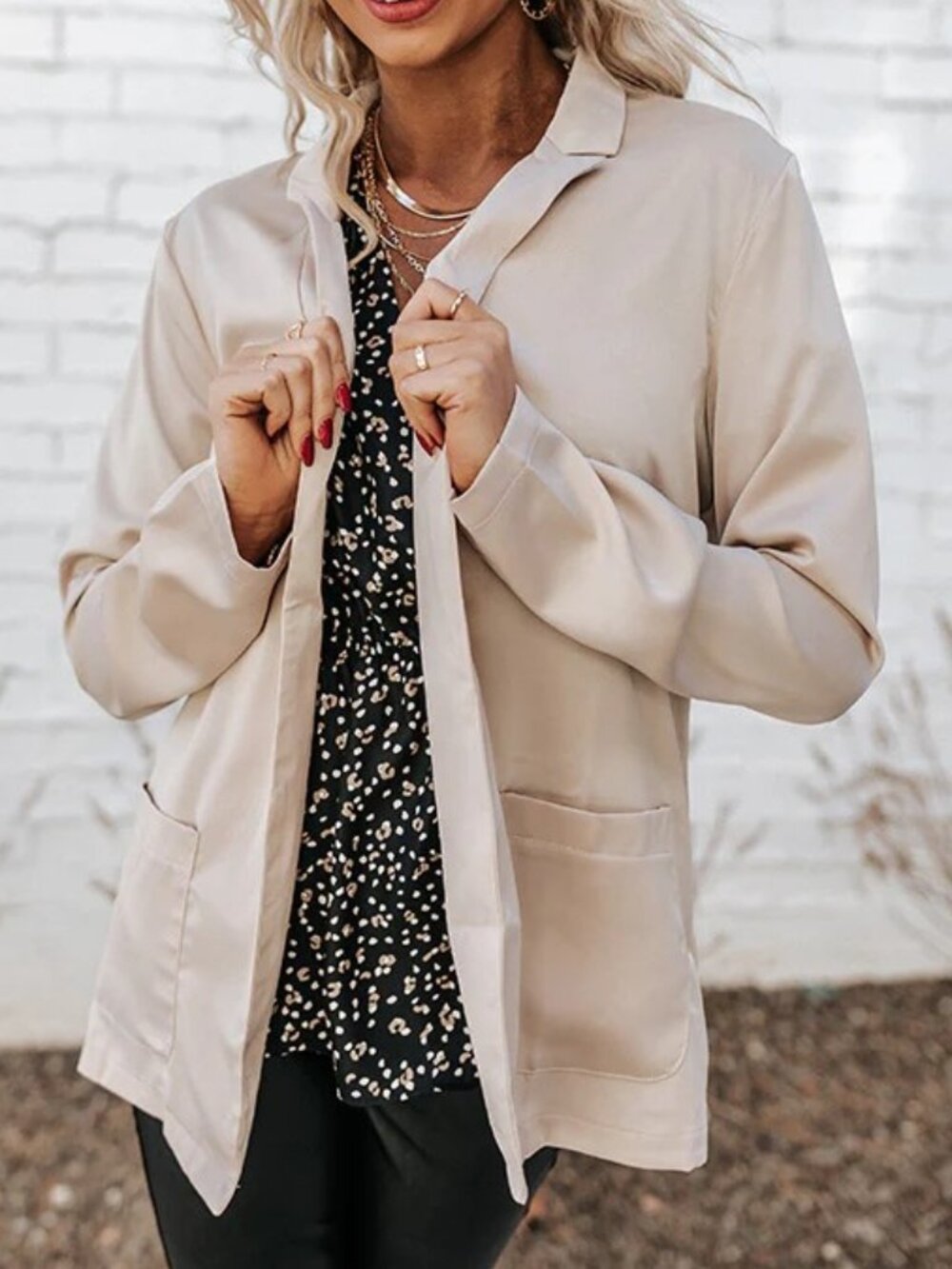 Satin Blazer In Birch